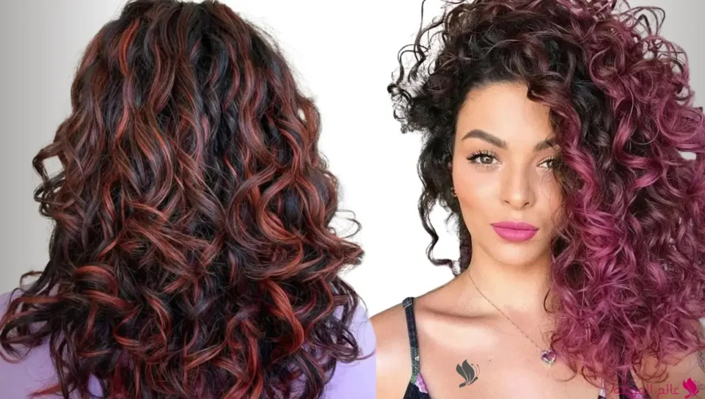 الشعر الكيرلي المفتوح بخصل ملونة (Colored Strands with Open Curls) الشعر الكيرلي المفتوح بخصل ملونة (Colored Strands with Open Curls)
