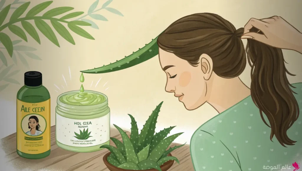 ماسك الصبار وزيت الخروع لتعزيز كثافة الشعر ماسك الصبار وزيت الخروع لتعزيز كثافة الشعر