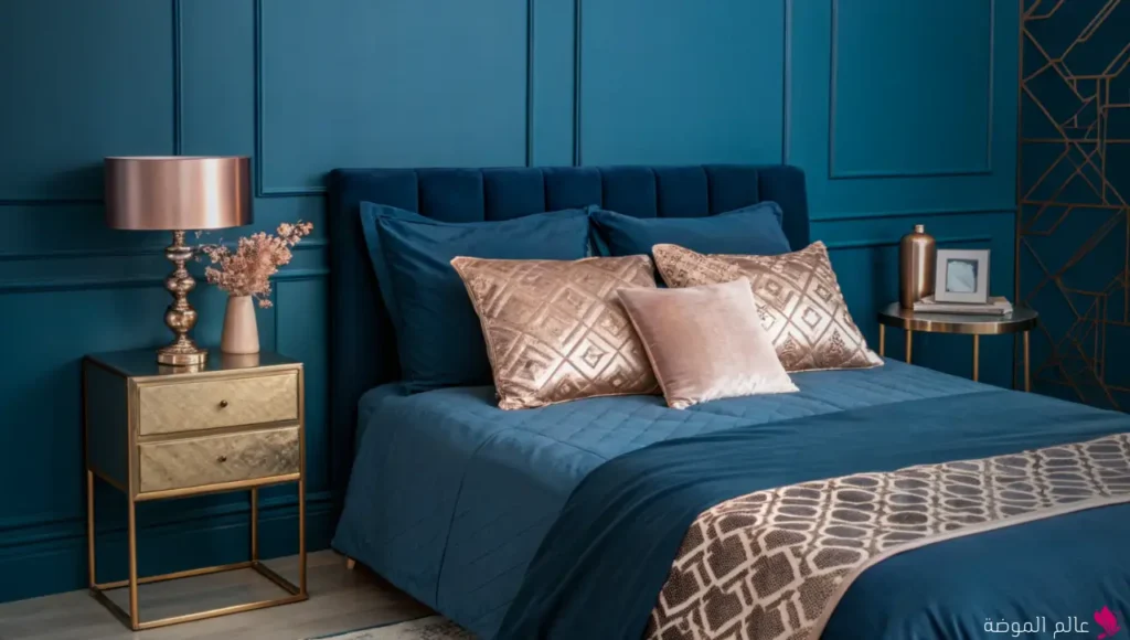 الأزرق البحري مع الذهبي الوردي (Navy Blue & Rose Gold)