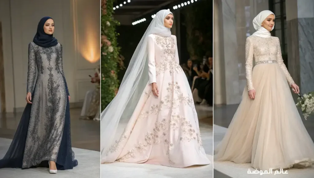 فساتين محجبات للافراح حسب الموسم وطبيعة الحفل فساتين محجبات للافراح حسب الموسم وطبيعة الحفل