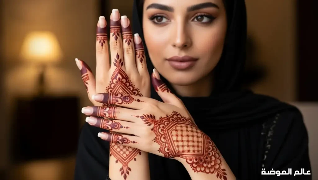استوحي أجمل أفكار ورسومات نقش حناء ناعم تناسب كل مناسبة تصاميم نقش حناء ناعم تجمع بين الزهور والأنماط الهندسية