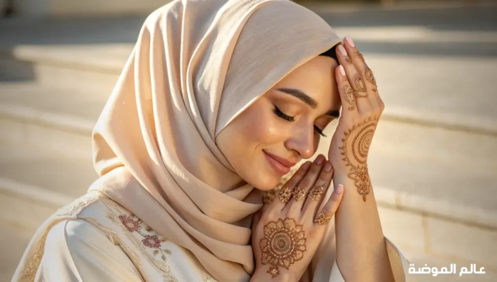تعرفي على نقش الحناء الناعم ولمسته الأنثوية الساحرة نقش حناء ناعم بزخارف عربية دقيقة وأنيقة