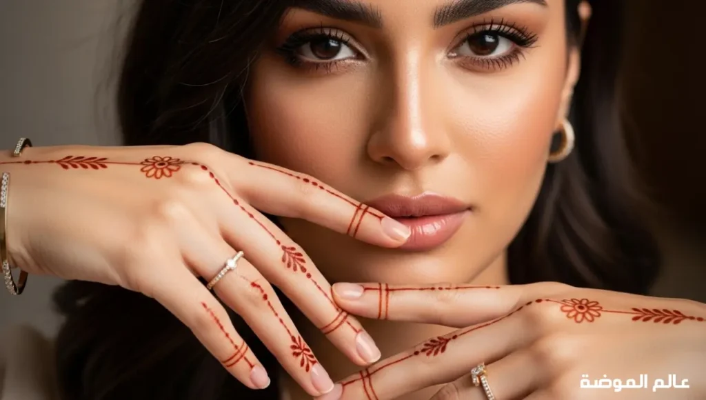 تصاميم نقش حناء ناعم أصابع لإطلالة أنثوية راقية وبسيطة تفاصيل نقش حناء ناعم يزين أصابع اليد بأنوثة راقية