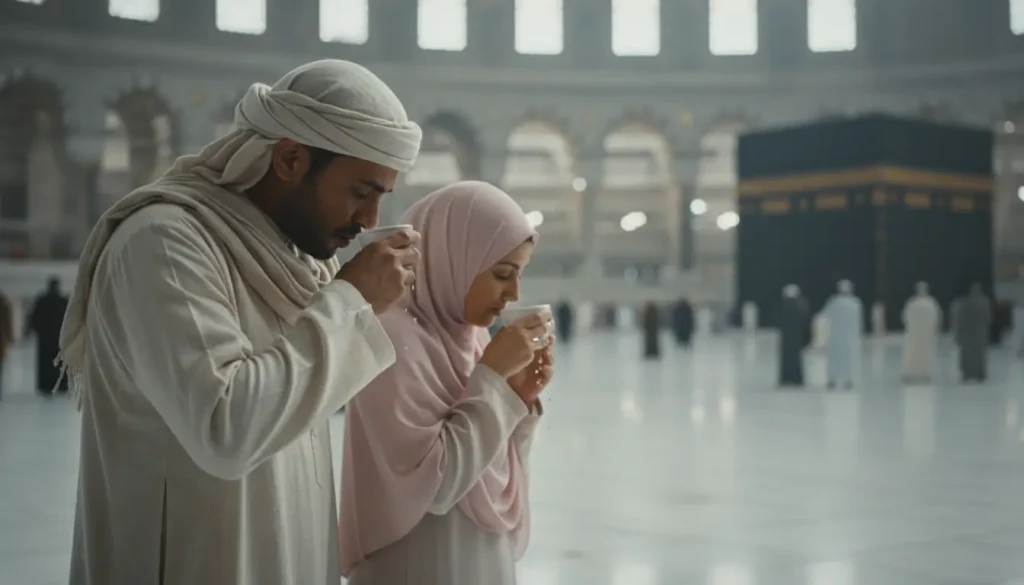 أدعية واذكار العمرة عند شرب ماء زمزم في الحرم أفضل أدعية العمرة عند شرب ماء زمزم المبارك