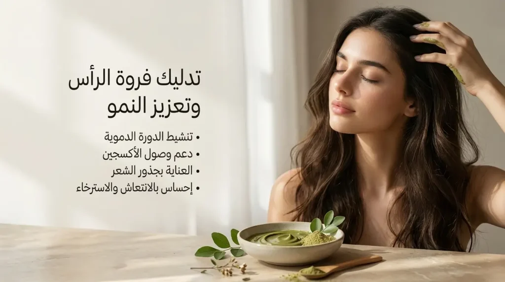 تدليك فروة الرأس بالسدر لدعم الدورة والعناية بجذور الشعر تدليك فروة الرأس بالسدر لتنشيط الدورة والعناية بالشعر