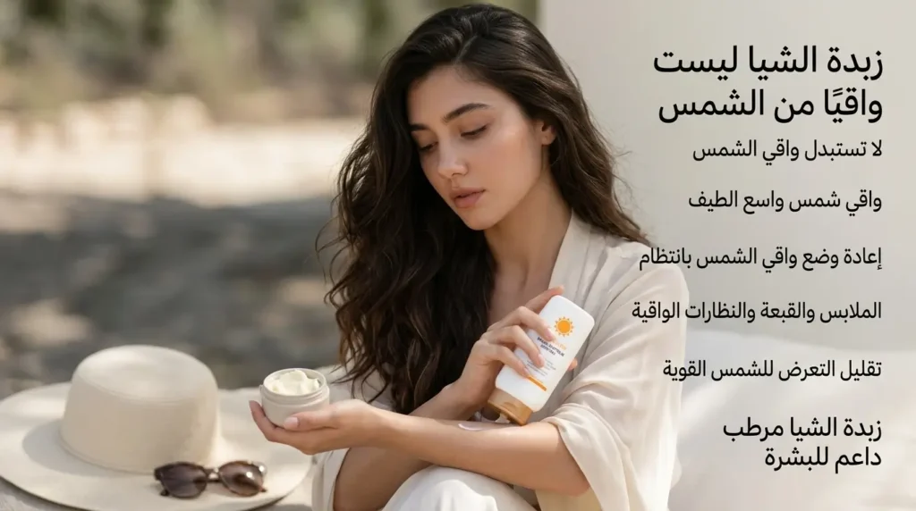 فوائد زبدة الشيا للبشرة ولماذا لا تغني عن واقي الشمس فوائد زبدة الشيا للبشرة ودورها في العناية بالشمس