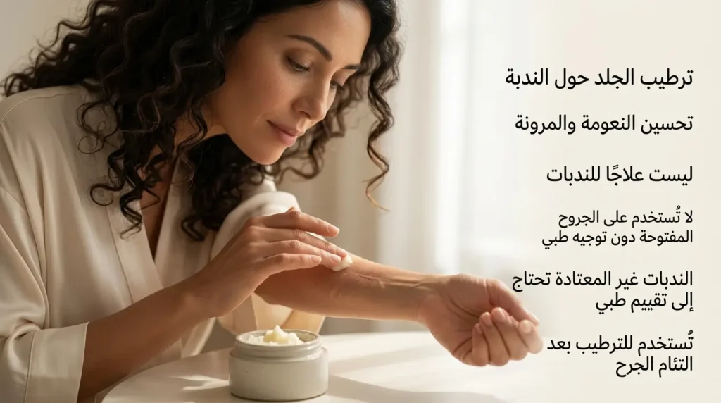 هل تساعد زبدة الشيا على ترطيب الجلد وتحسين مظهر الندبات؟ ترطيب الجلد حول الندبة بعد التئام الجرح بشكل كامل